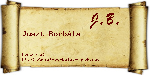 Juszt Borbála névjegykártya